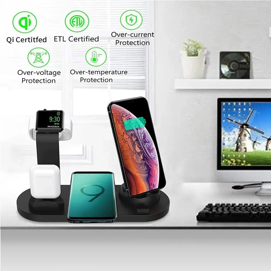 5 In 1 Wireless Charger Stand For Iphone, Apple Watch & Airpods