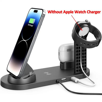 5 In 1 Wireless Charger Stand For Iphone, Apple Watch & Airpods