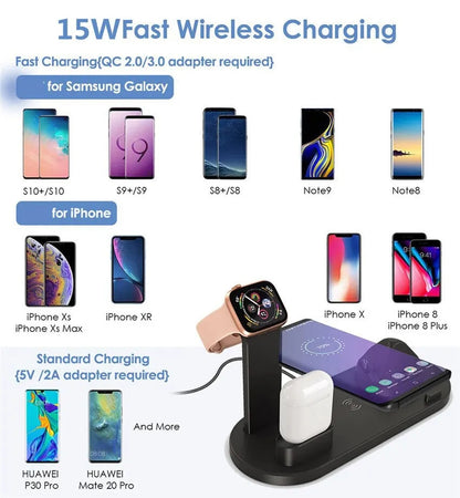 5 In 1 Wireless Charger Stand For Phone, Apple Watch & Airpods